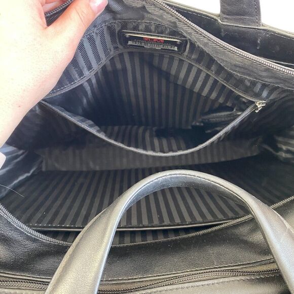 TUMI Laptop Bag Leather Nylon Briefcase Business Travel 2961D Crossbody Messenge - Picture 11 of 16